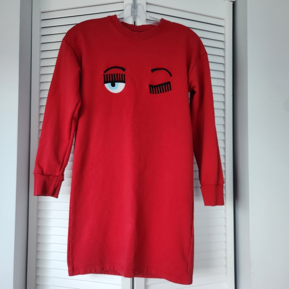 Chiara Ferragni Red Tunic with Wink Design